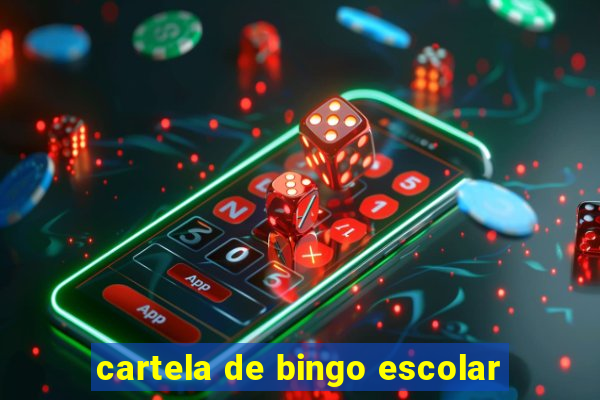 cartela de bingo escolar