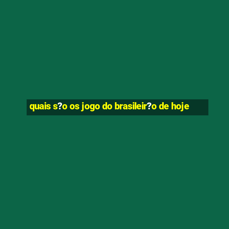 quais s?o os jogo do brasileir?o de hoje