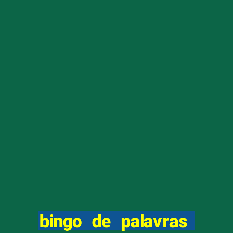 bingo de palavras para 3 ano