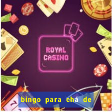 bingo para chá de bebê para imprimir grátis