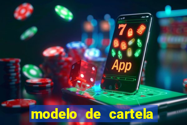 modelo de cartela de bingo em branco