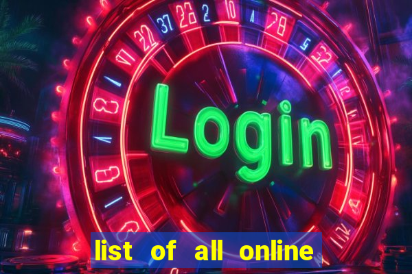 list of all online bingo sites