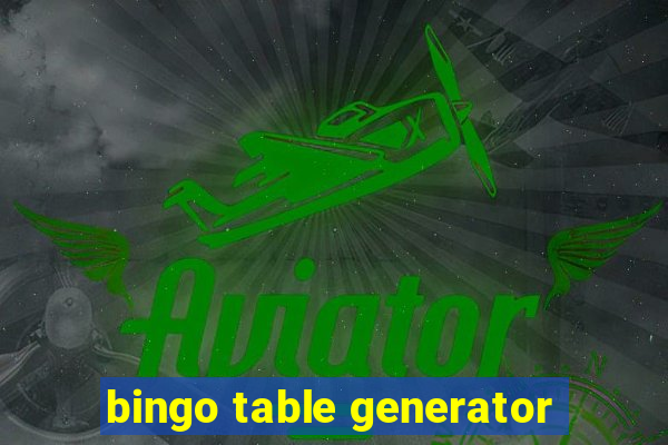 bingo table generator