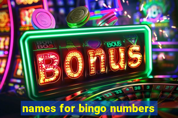 names for bingo numbers