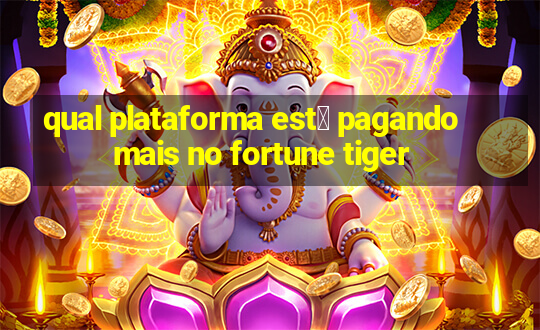 qual plataforma est谩 pagando mais no fortune tiger