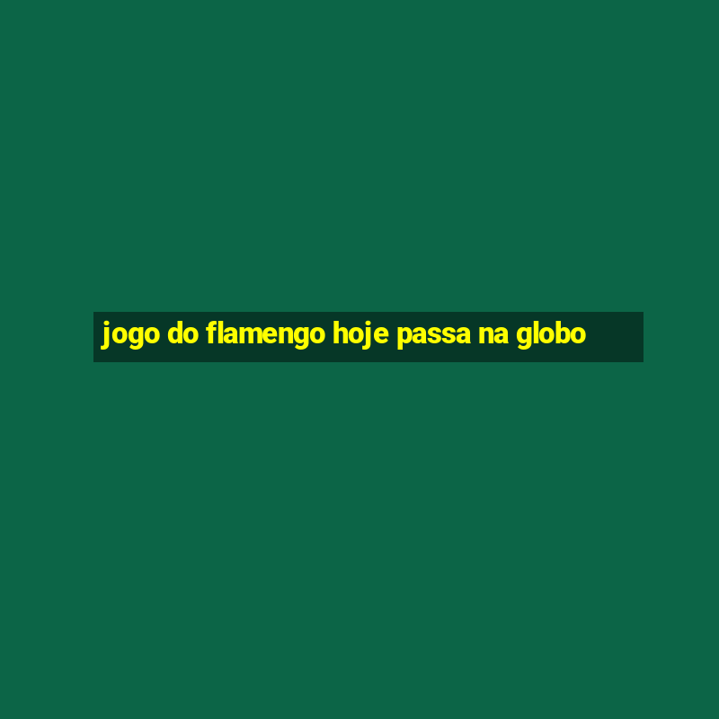 jogo do flamengo hoje passa na globo