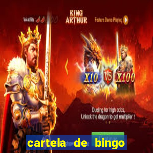 cartela de bingo com letras