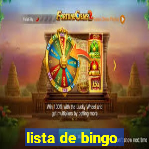 lista de bingo