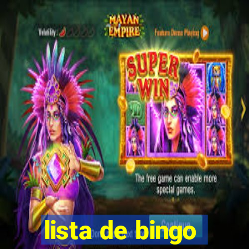 lista de bingo