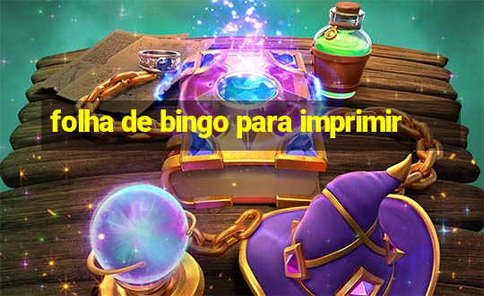 folha de bingo para imprimir