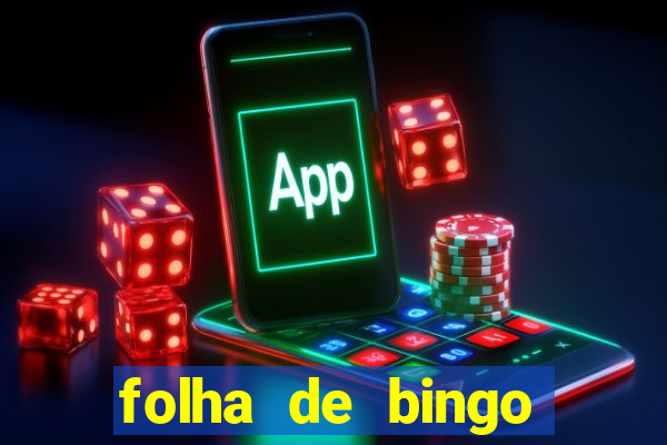 folha de bingo para imprimir