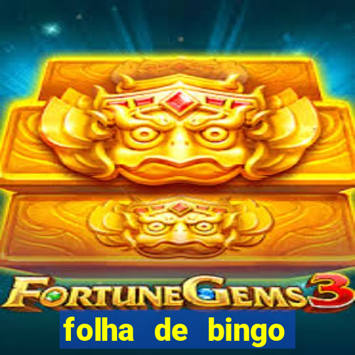 folha de bingo para imprimir