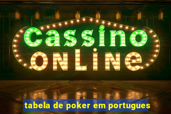 tabela de poker em portugues