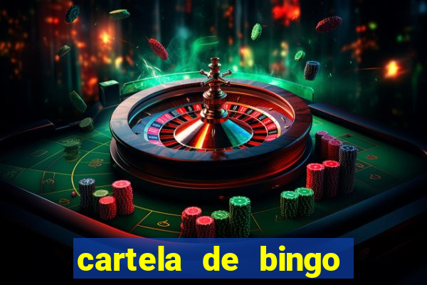 cartela de bingo para preencher