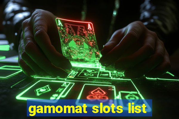 gamomat slots list