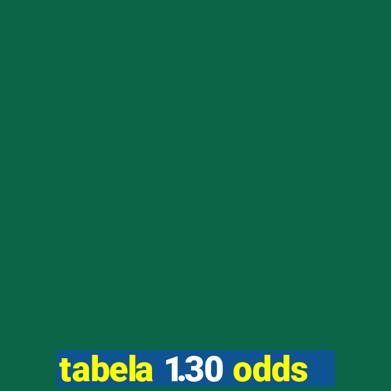 tabela 1.30 odds