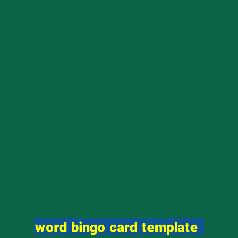 word bingo card template