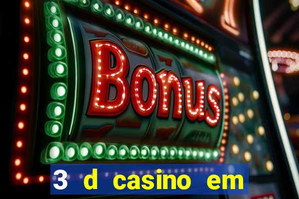 3 d casino em movimento com baralho