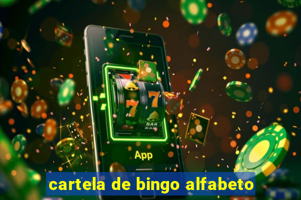 cartela de bingo alfabeto