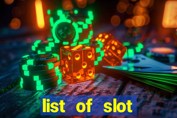 list of slot machines at winstar