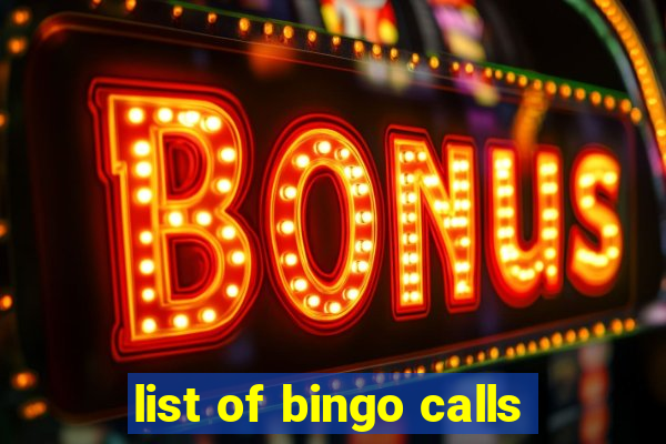 list of bingo calls