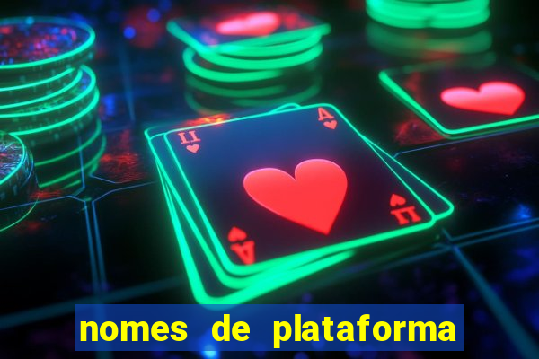 nomes de plataforma de jogos slots